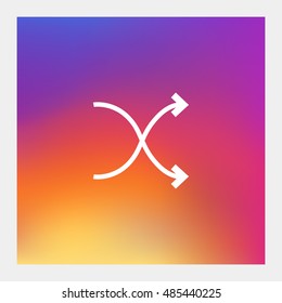 Shuffle icon vector, clip art. Also useful as logo, web UI element, symbol, graphic image, silhouette and illustration.