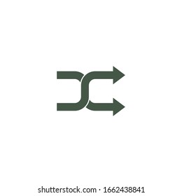shuffle icon vector sign isolated for graphic and web design. shuffle symbol template color editable on white background.