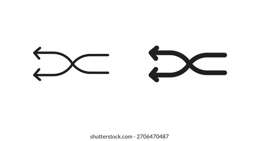 Shuffle icon for websites and mobile minimalistic flat design.