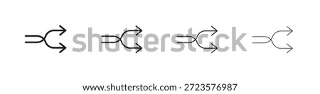 Shuffle icons designed in outline, line and stroke style