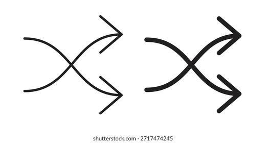 Symbole mischen. Pixel perfekt. Vektorkontursymbol. Flaches Logo-Konzept.