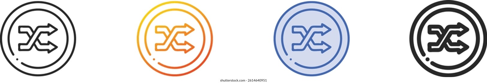 shuffle icon.Thin Linear, Gradient, Blue Stroke and bold Style Design Isolated On White Background