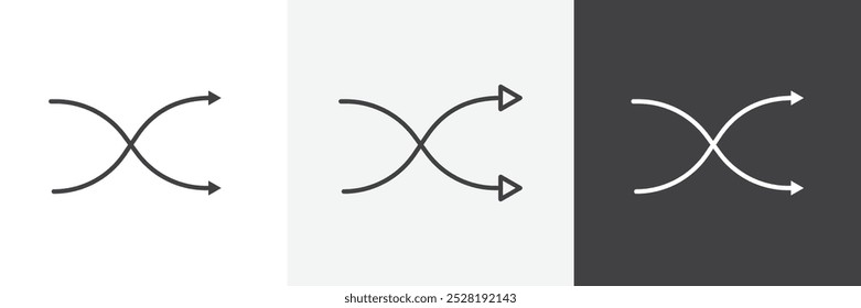 Shuffle icon.Trendy moderna ilustração vetorial linear plana sobre fundo branco.