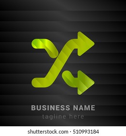Shuffle Lime Green and Black silk fashion premium icon / Logo