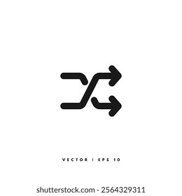 Shuffle Line Icon. Editable Stroke
