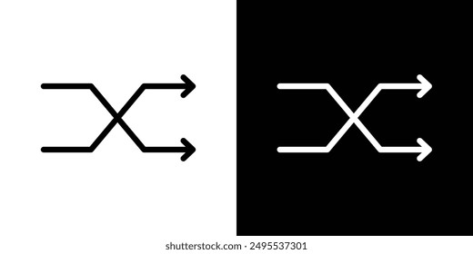Shuffle line icon vector illustration set.