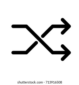 Shuffle line vector icon