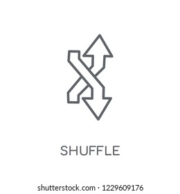 Shuffle linear icon. Modern outline Shuffle logo concept on white background from Music collection. Suitable for use on web apps, mobile apps and print media.
