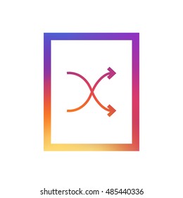 Shuffle logo vector, clip art. Also useful as icon, web UI element, symbol, graphic image, silhouette and illustration.