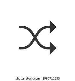 Shuffle play vector icon. Random player symbol. Randomize repeat sign. Interface and application button logo. 
