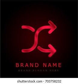 Shuffle red chromium metallic logo