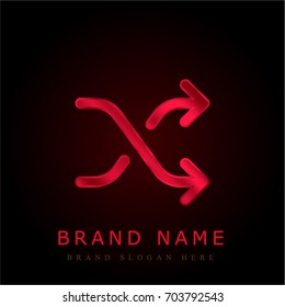Shuffle red chromium metallic logo