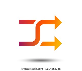 Shuffle sign icon. Random symbol. Blurred gradient design element. Vivid graphic flat icon. Vector