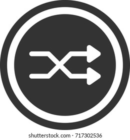 Shuffle sign . round icon