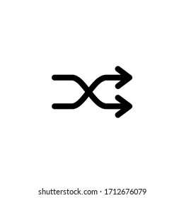 Shuffle User Interface Outline Icon Logo Vector Illustration
