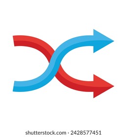Shuffle Vector Flat Icon Design
