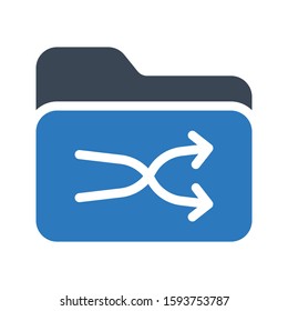 shuffle vector glyph color icon 