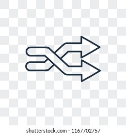 Shuffle vector icon isolated on transparent background, Shuffle logo concept