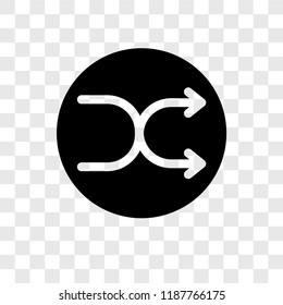 Shuffle vector icon isolated on transparent background, Shuffle transparency logo concept