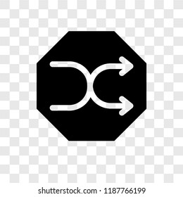 Shuffle vector icon isolated on transparent background, Shuffle transparency logo concept