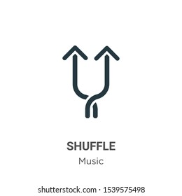 Shuffle vector icon on white background. Flat vector shuffle icon symbol sign from modern music collection for mobile concept and web apps design.