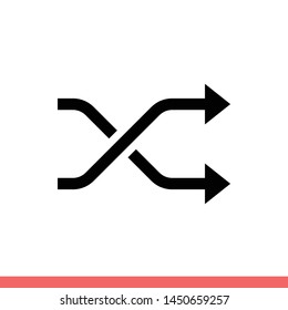 Shuffle vector icon, randomize symbol. Simple, flat design for web or mobile app