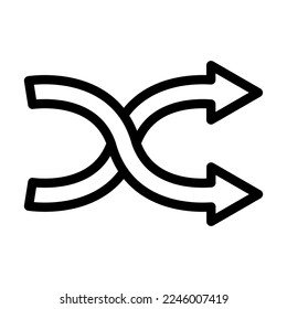 Shuffle Vector Line Icon Design