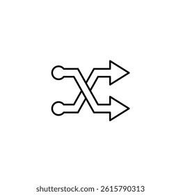 Shuffle vector line icon icons design
