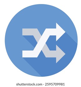 Shuffling icon with arrows, randomize, swap, mix, direction, vector design.