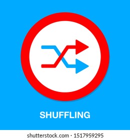 shuffling icon, change order, random sign - vector music symbol