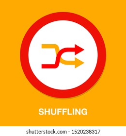 shuffling icon, change order, random sign - vector music symbol