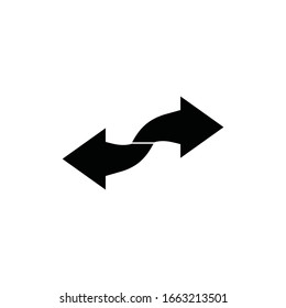 shuffling icon, change order, random sign - vector music symbol