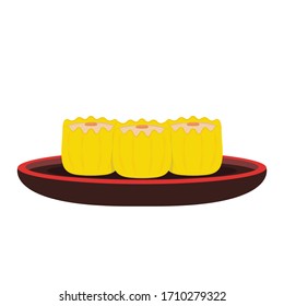 Shumai vector. Shumai on white background. Shumai is Chinese food.