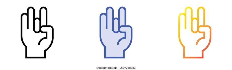shuni mudra icon. Linear, Blue Fill and Gradient Style Design Isolated On White Background