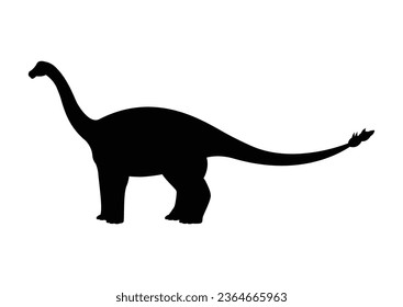 Shunosaurus Dinosaur Silhouette Vector Isolated on White Background