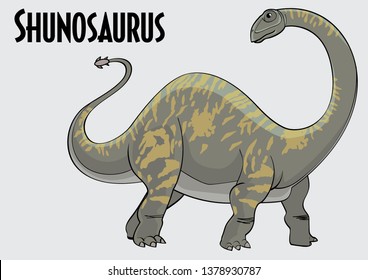 Shunosaurus dinosaur vector