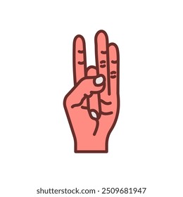 Shunya Mudra Iconos rellenos, Ilustración vectorial