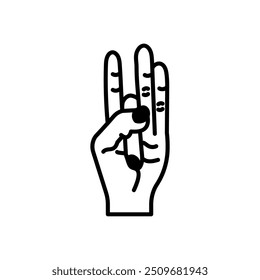 Icono de glifo de Shunya Mudra, Ilustración vectorial