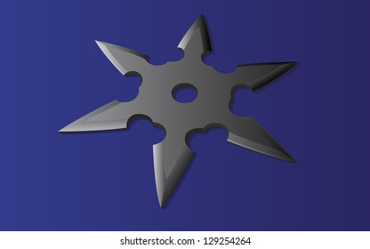 Shuriken, 3d perspective view, fully editable vector, layered