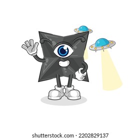 der Shuriken-Alien-Cartoon-Maskottvektor