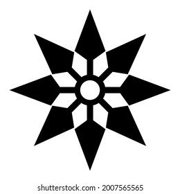 Vector de icono plano Shuriken Black