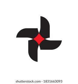 Shuriken blade logo design vector