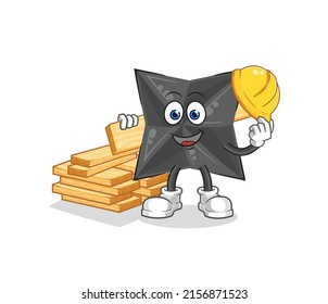 el vector del constructor shuriken. personaje de caricatura