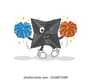 the shuriken cheerleader cartoon. cartoon mascot vector