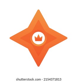 shuriken crown gradient logo design template icon