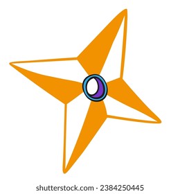 elemento shuriken en vector. objeto subcultural de estilo plano. plantilla de icono para imprimir la pegatina de afiches de la aplicación del sitio web. series de iconos de adolescentes para niños