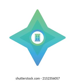 shuriken furniture gradient logo design modern template icon