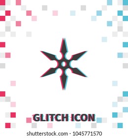 Shuriken  glitch effect vector icon.