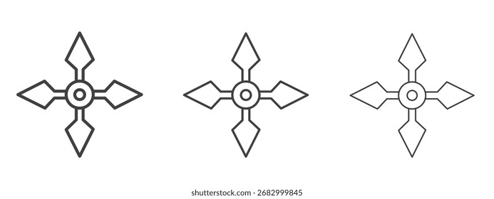 Icono de Shuriken - Ilustración vectorial de trazo editable