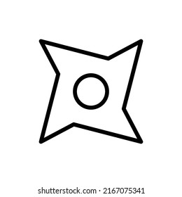 Shuriken Icon. Line Art Style Design Isolated On White Background